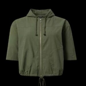 Torrid Olive Green Hooded Full Zip Cotton Crop Lightweight Hoodie Top 3X 22/24